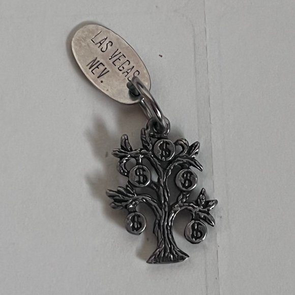 Vintage Sterling Silver Las Vegas NV. Money Tree Necklace Bracelet Charm - Picture 1 of 3